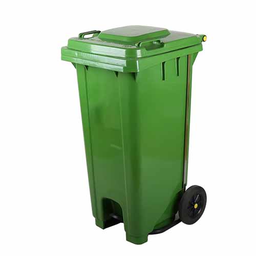 Cans Garbage 50 Gal Commercial Swing Top Lid Can/recycle Bin Wheels Outdoor Trash Can