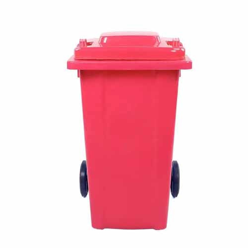 Modern Large Outdoor HDPE Waste Bin Dust-proof Plastic Garbage Bin with Rolling Cover & Standing Wheels Direct Factory