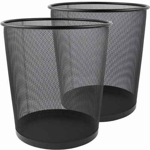 Office Supplier Mesh Mesh Round Paper Waste Bin, 9L/ 12L/16L Trash Can for home and office